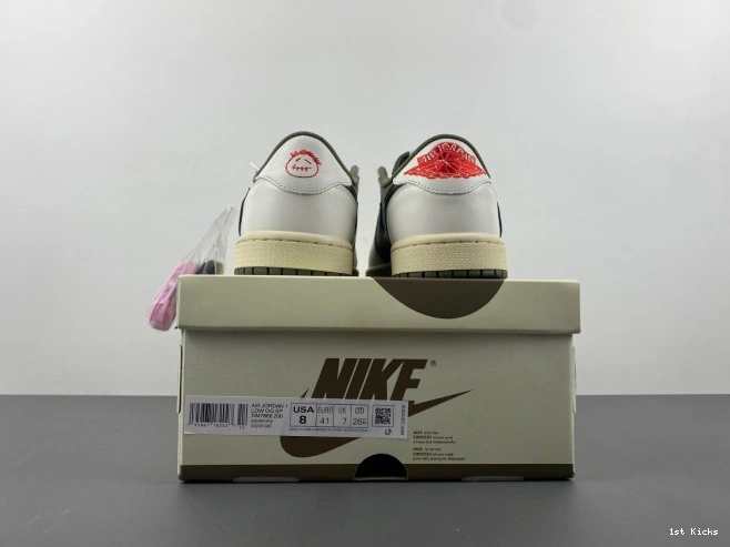 1st Kicks AIR OLIVE 1 OG DM7866-200 LOW X TRAVIS MEDIUM JORDAN SCOTT 0705